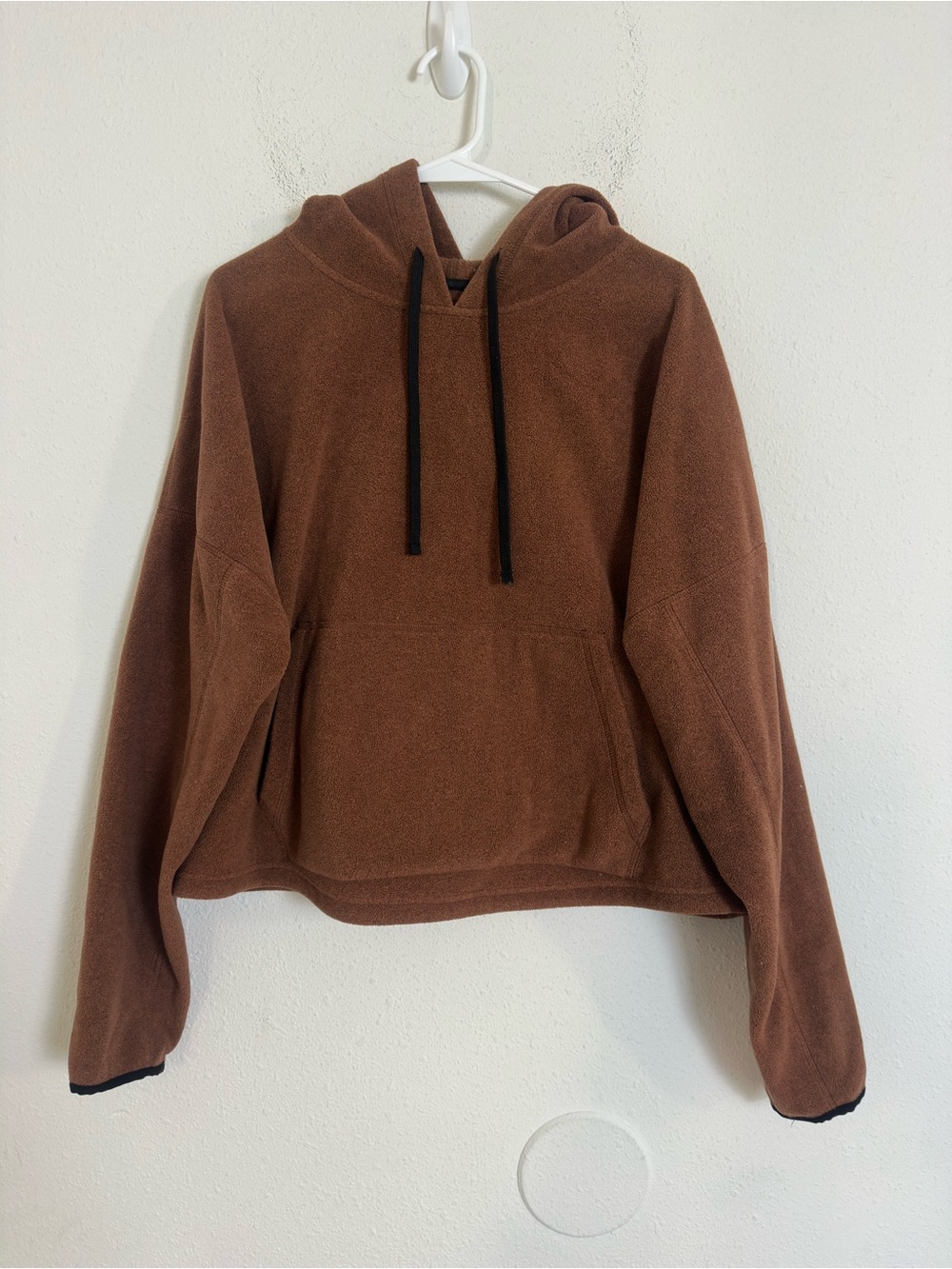 Girlfriend collective brown fleece pullover hoodie